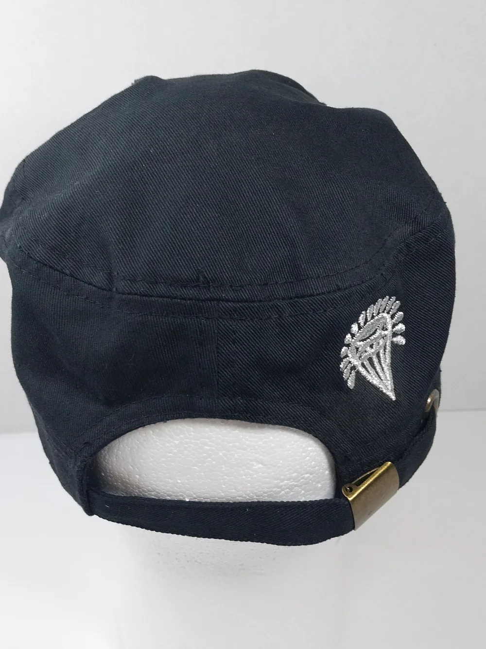 Leader Sugar Skull Embroidered Rhinestone Distressed Cadet Hat Adjustable cap - Picture 8 of 13